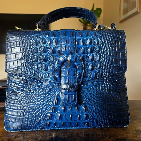 Brahmin Blue Crocodile Gabriella Bag - Picture 2 of 6